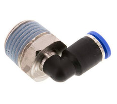 8mm x R1/2'' 90deg Winkel-Steckverschraubung mit Außengewinde Messing/PA 66 NBR kurze Hülse drehbar [2 Stück]