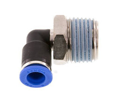 8mm x R1/2'' 90deg Winkel-Steckverschraubung mit Außengewinde Messing/PA 66 NBR kurze Hülse drehbar [2 Stück]