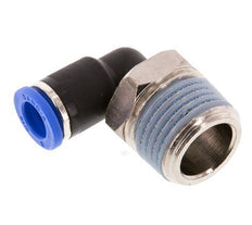 8mm x R1/2'' 90deg Winkel-Steckverschraubung mit Außengewinde Messing/PA 66 NBR kurze Hülse drehbar [2 Stück]