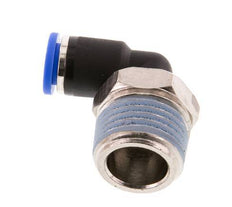 8mm x R1/2'' 90deg Winkel-Steckverschraubung mit Außengewinde Messing/PA 66 NBR kurze Hülse drehbar [2 Stück]