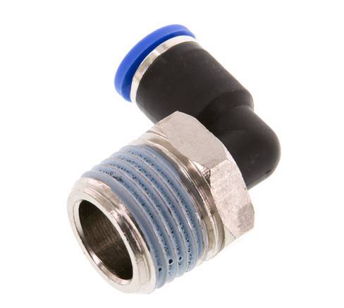 8mm x R1/2'' 90deg Winkel-Steckverschraubung mit Außengewinde Messing/PA 66 NBR kurze Hülse drehbar [2 Stück]
