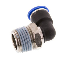 10mm x R1/2'' 90deg Winkel-Steckverschraubung mit Außengewinde Messing/PA 66 NBR kurze Hülse drehbar [2 Stück]