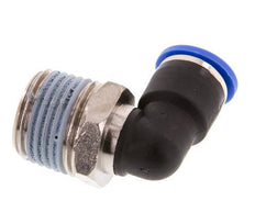 10mm x R1/2'' 90deg Winkel-Steckverschraubung mit Außengewinde Messing/PA 66 NBR kurze Hülse drehbar [2 Stück]