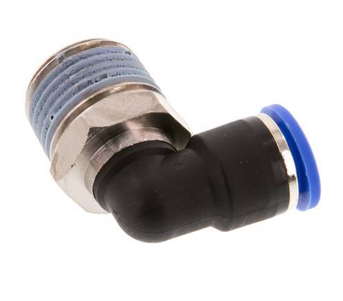 10mm x R1/2'' 90deg Elbow Push-in Fitting with Male Threads Brass/PA 66 NBR Short Sleeve Rotatable [2 Pieces]