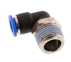 10mm x R1/2'' 90deg Winkel-Steckverschraubung mit Außengewinde Messing/PA 66 NBR kurze Hülse drehbar [2 Stück]