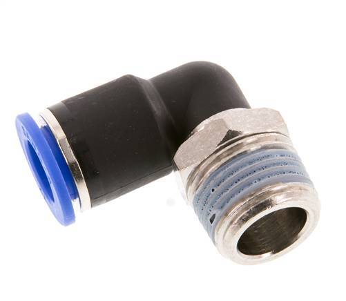 12mm x R1/2'' 90deg Elbow Push-in Fitting with Male Threads Brass/PA 66 NBR Short Sleeve Rotatable [2 Pieces]