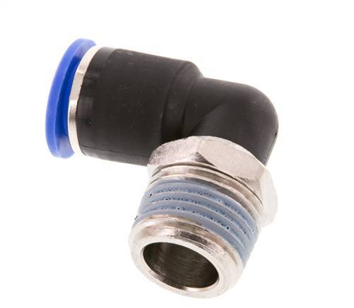 12mm x R1/2'' 90deg Elbow Push-in Fitting with Male Threads Brass/PA 66 NBR Short Sleeve Rotatable [2 Pieces]