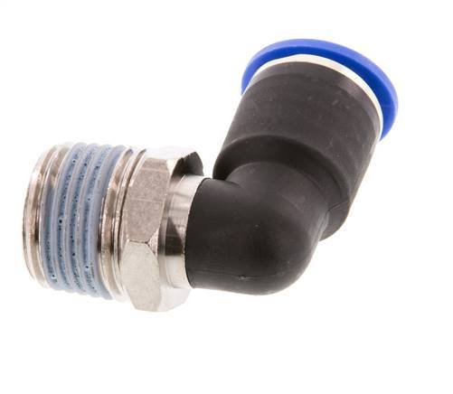 12mm x R1/2'' 90deg Elbow Push-in Fitting with Male Threads Brass/PA 66 NBR Short Sleeve Rotatable [2 Pieces]