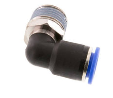 12mm x R1/2'' 90deg Winkel-Steckverschraubung mit Außengewinde Messing/PA 66 NBR kurze Hülse drehbar [2 Stück]