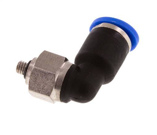 3mm x M 3 90Grad Winkel-Steckverschraubung mit Außengewinde Messing/PA 66 NBR kurze Hülse drehbar [2 Stück]