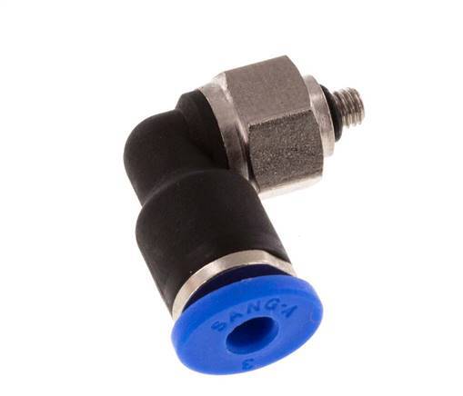 3mm x M 3 90deg Elbow Push-in Fitting with Male Threads Brass/PA 66 NBR Short Sleeve Rotatable [2 Pieces]