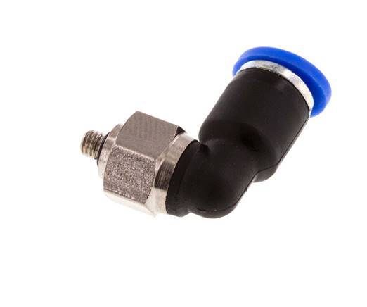 4mm x M 3 90Grad Winkel-Steckverschraubung mit Außengewinde Messing/PA 66 NBR kurze Hülse drehbar [2 Stück]