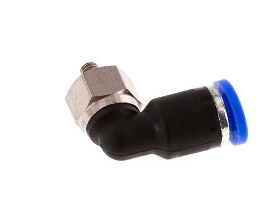 4mm x M 3 90Grad Winkel-Steckverschraubung mit Außengewinde Messing/PA 66 NBR kurze Hülse drehbar [2 Stück]