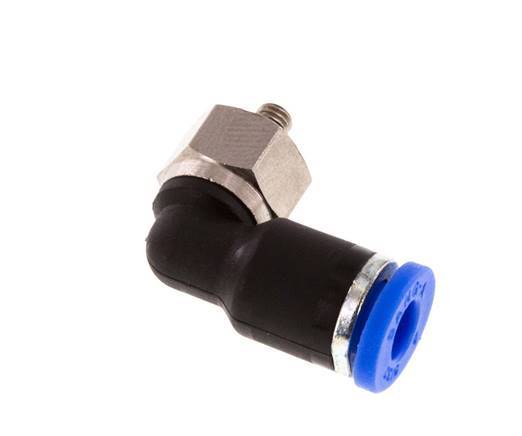 4mm x M 3 90Grad Winkel-Steckverschraubung mit Außengewinde Messing/PA 66 NBR kurze Hülse drehbar [2 Stück]