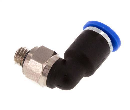 3mm x M 5 90deg Elbow Push-in Fitting with Male Threads Brass/PA 66 NBR Short Sleeve Rotatable [5 Pieces]