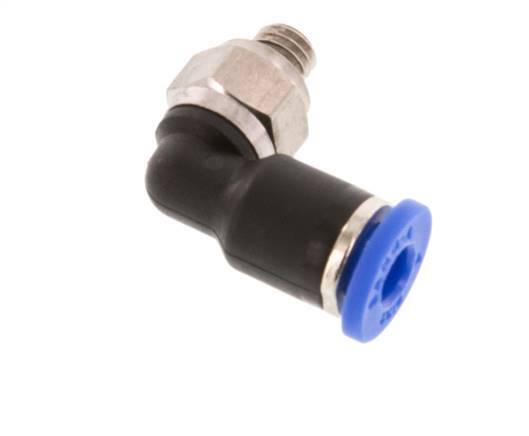 4mm x M 5 90deg Elbow Push-in Fitting with Male Threads Brass/PA 66 NBR Short Sleeve Rotatable [2 Pieces]