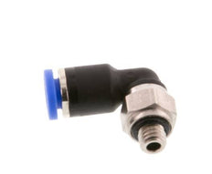 4mm x M 5 90Grad Winkel-Steckverschraubung mit Außengewinde Messing/PA 66 NBR kurze Hülse drehbar [2 Stück]