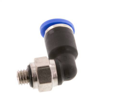 4mm x M 5 90Grad Winkel-Steckverschraubung mit Außengewinde Messing/PA 66 NBR kurze Hülse drehbar [2 Stück]