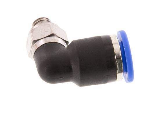 6mm x M 5 90Grad Winkel-Steckverschraubung mit Außengewinde Messing/PA 66 NBR kurze Hülse drehbar [2 Stück]