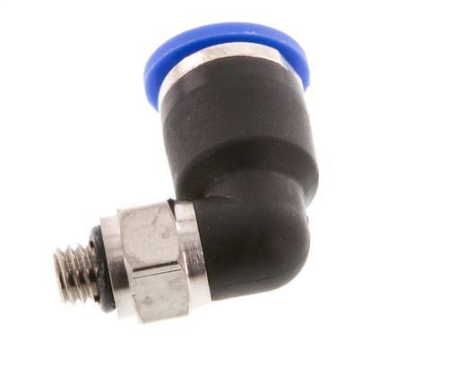 6mm x M 5 90Grad Winkel-Steckverschraubung mit Außengewinde Messing/PA 66 NBR kurze Hülse drehbar [2 Stück]