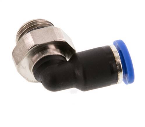 4mm x G1/8'' 90deg Winkel-Steckverschraubung mit Außengewinde Messing/PA 66 NBR kurze Hülse drehbar [2 Stück]