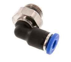 4mm x G1/8'' 90deg Winkel-Steckverschraubung mit Außengewinde Messing/PA 66 NBR kurze Hülse drehbar [2 Stück]