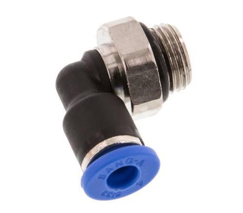 4mm x G1/8'' 90deg Winkel-Steckverschraubung mit Außengewinde Messing/PA 66 NBR kurze Hülse drehbar [2 Stück]