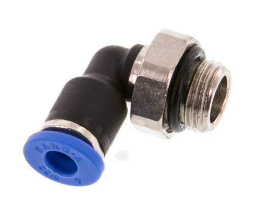4mm x G1/8'' 90deg Winkel-Steckverschraubung mit Außengewinde Messing/PA 66 NBR kurze Hülse drehbar [2 Stück]