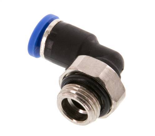 4mm x G1/8'' 90deg Winkel-Steckverschraubung mit Außengewinde Messing/PA 66 NBR kurze Hülse drehbar [2 Stück]