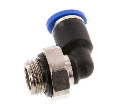 4mm x G1/8'' 90deg Winkel-Steckverschraubung mit Außengewinde Messing/PA 66 NBR kurze Hülse drehbar [2 Stück]