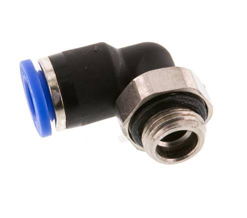 6mm x G1/8'' 90deg Elbow Push-in Fitting with Male Threads Brass/PA 66 NBR Short Sleeve Rotatable [2 Pieces]
