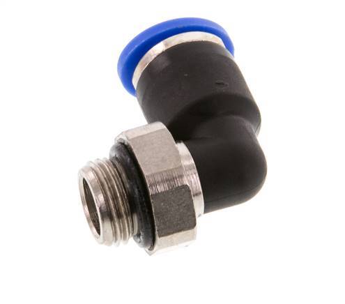 6mm x G1/8'' 90deg Elbow Push-in Fitting with Male Threads Brass/PA 66 NBR Short Sleeve Rotatable [2 Pieces]