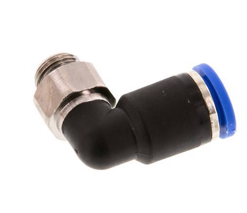 8mm x G1/8'' 90deg Elbow Push-in Fitting with Male Threads Brass/PA 66 NBR Short Sleeve Rotatable [2 Pieces]