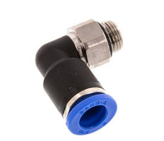 8mm x G1/8'' 90deg Winkel-Steckverschraubung mit Außengewinde Messing/PA 66 NBR kurze Hülse drehbar [2 Stück]