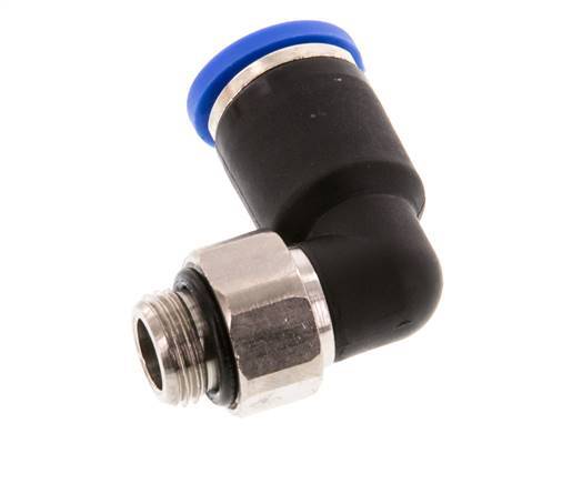 8mm x G1/8'' 90deg Winkel-Steckverschraubung mit Außengewinde Messing/PA 66 NBR kurze Hülse drehbar [2 Stück]
