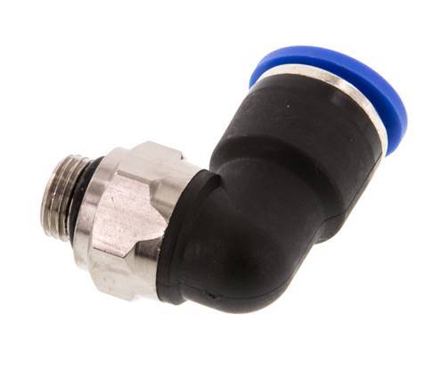 10mm x G1/8'' 90deg Elbow Push-in Fitting with Male Threads Brass/PA 66 NBR Short Sleeve Rotatable [2 Pieces]