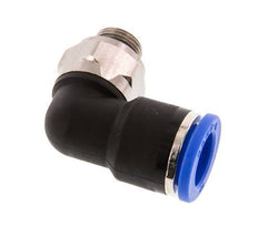 10mm x G1/8'' 90deg Winkel-Steckverschraubung mit Außengewinde Messing/PA 66 NBR kurze Hülse drehbar [2 Stück]