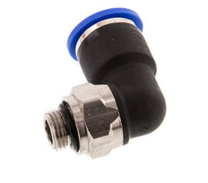 10mm x G1/8'' 90deg Winkel-Steckverschraubung mit Außengewinde Messing/PA 66 NBR kurze Hülse drehbar [2 Stück]