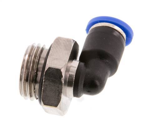 4mm x G1/4'' 90deg Elbow Push-in Fitting with Male Threads Brass/PA 66 NBR Short Sleeve Rotatable [2 Pieces]