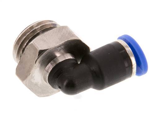 4mm x G1/4'' 90deg Winkel-Steckverschraubung mit Außengewinde Messing/PA 66 NBR kurze Hülse drehbar [2 Stück]