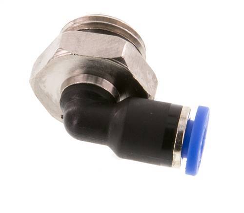 4mm x G1/4'' 90deg Elbow Push-in Fitting with Male Threads Brass/PA 66 NBR Short Sleeve Rotatable [2 Pieces]