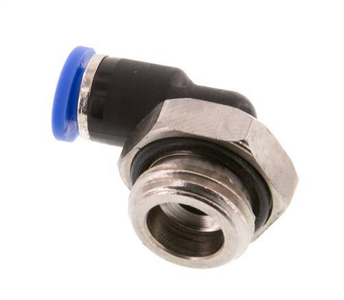 4mm x G1/4'' 90deg Winkel-Steckverschraubung mit Außengewinde Messing/PA 66 NBR kurze Hülse drehbar [2 Stück]