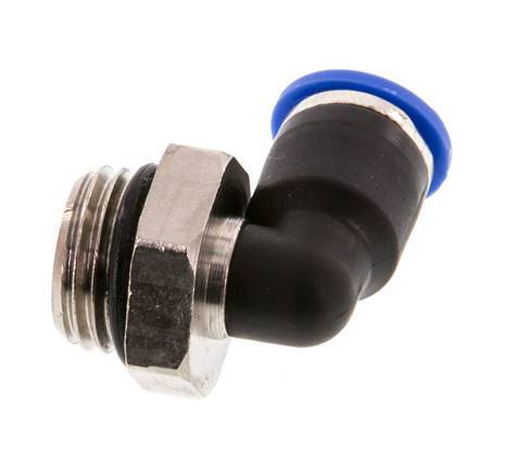 6mm x G1/4'' 90deg Elbow Push-in Fitting with Male Threads Brass/PA 66 NBR Short Sleeve Rotatable [2 Pieces]
