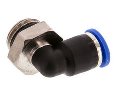 6mm x G1/4'' 90deg Elbow Push-in Fitting with Male Threads Brass/PA 66 NBR Short Sleeve Rotatable [2 Pieces]