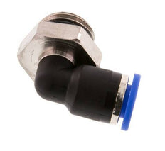 6mm x G1/4'' 90deg Winkel-Steckverschraubung mit Außengewinde Messing/PA 66 NBR kurze Hülse drehbar [2 Stück]
