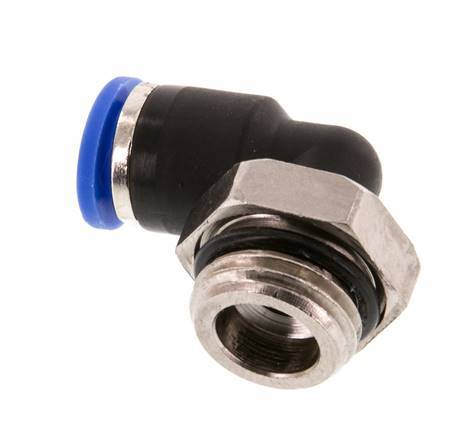 6mm x G1/4'' 90deg Winkel-Steckverschraubung mit Außengewinde Messing/PA 66 NBR kurze Hülse drehbar [2 Stück]