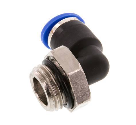 6mm x G1/4'' 90deg Winkel-Steckverschraubung mit Außengewinde Messing/PA 66 NBR kurze Hülse drehbar [2 Stück]