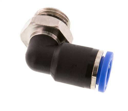 8mm x G1/4'' 90deg Elbow Push-in Fitting with Male Threads Brass/PA 66 NBR Short Sleeve Rotatable [2 Pieces]