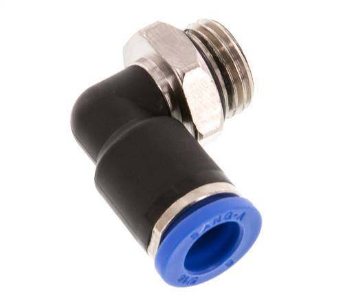 8mm x G1/4'' 90deg Elbow Push-in Fitting with Male Threads Brass/PA 66 NBR Short Sleeve Rotatable [2 Pieces]