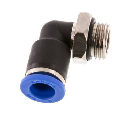 8mm x G1/4'' 90deg Elbow Push-in Fitting with Male Threads Brass/PA 66 NBR Short Sleeve Rotatable [2 Pieces]